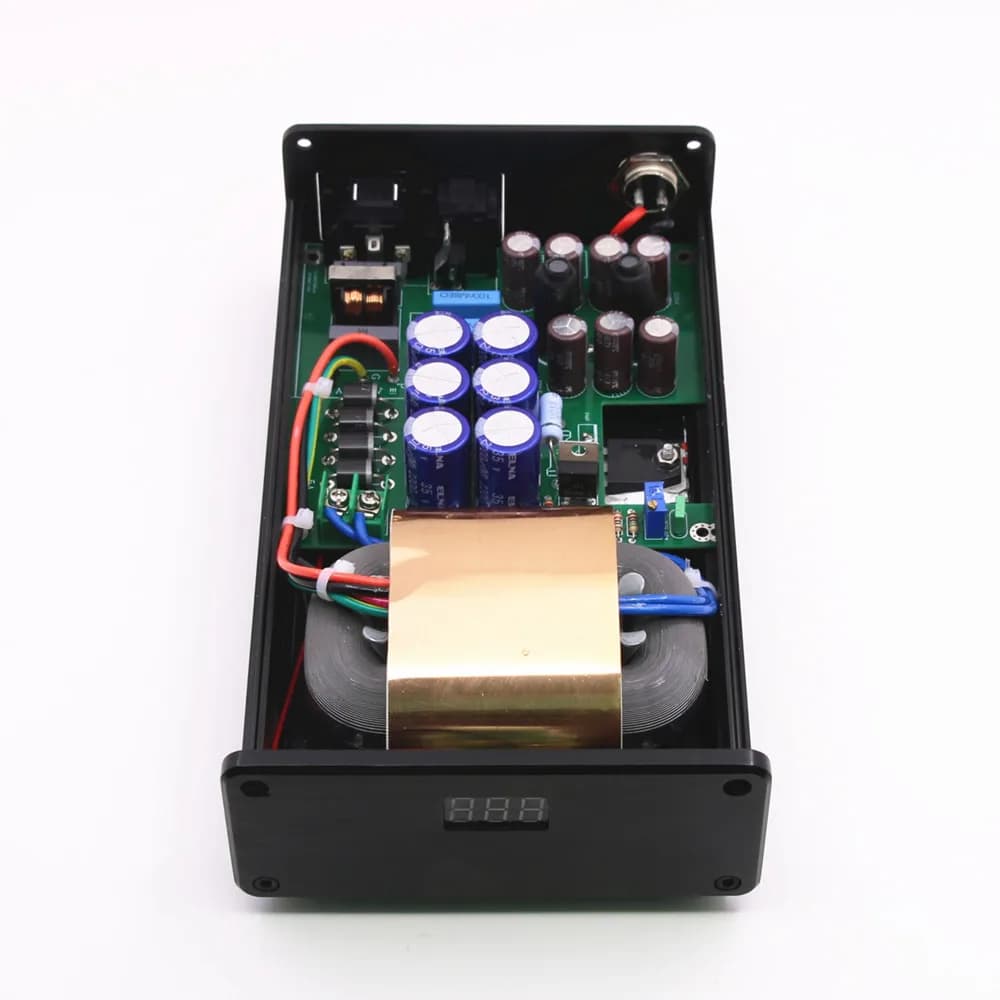 Novo 50w hifi ultra-baixo ruído dc fonte de alimentação linear dc12v 3a amplificador de áudio lps psu com display azul