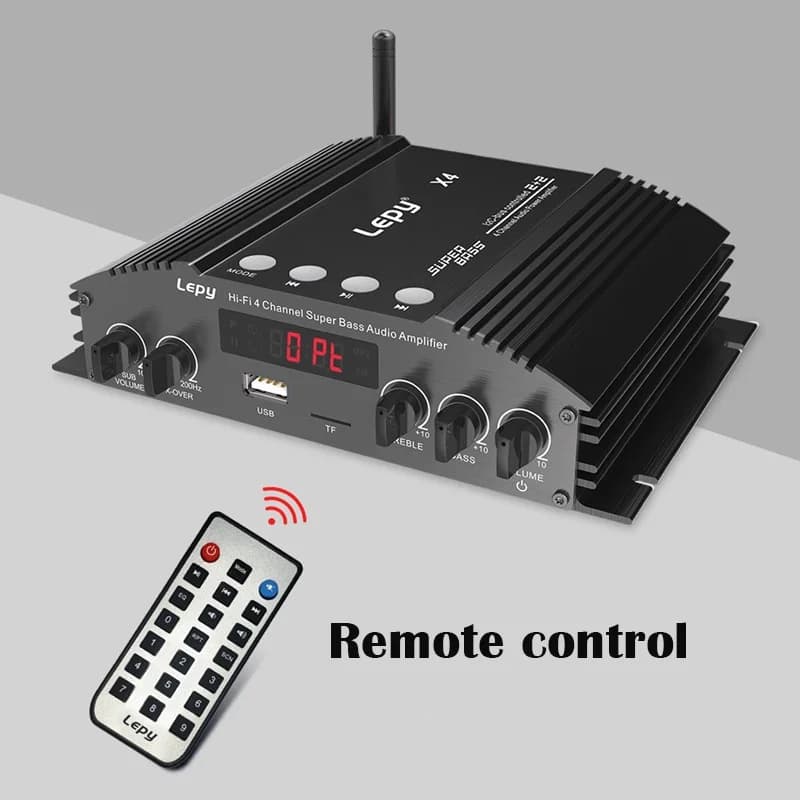 Amplificador de Áudio Lepy com Controle Remoto e Interface Digital