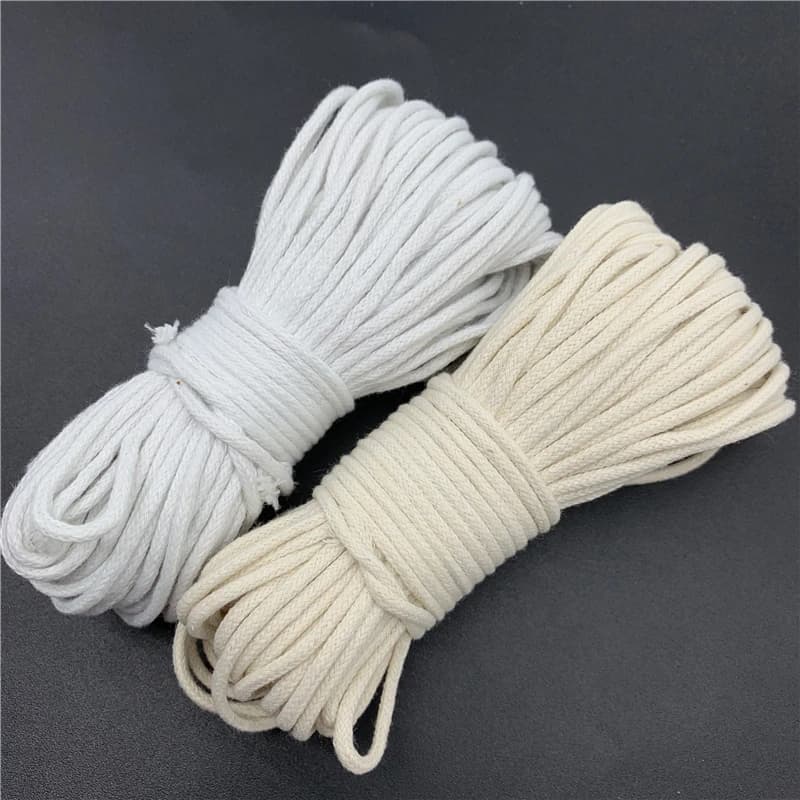 Corda de algodão trançada, 2mm 2.5mm 3mm 10 jardas, fio de alta tenacidade, faça você mesmo, artesanato têxtil, corda tecida, decoração de casa