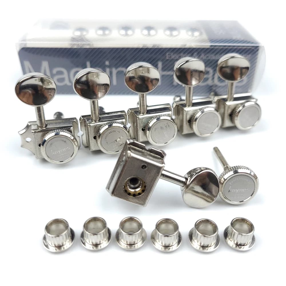Conjunto de 6 cabeças de máquina de guitarra elétrica vintage com travamento em linha, afinadores para guitarra ST TL, pinos de afinação de cordas (níquel)