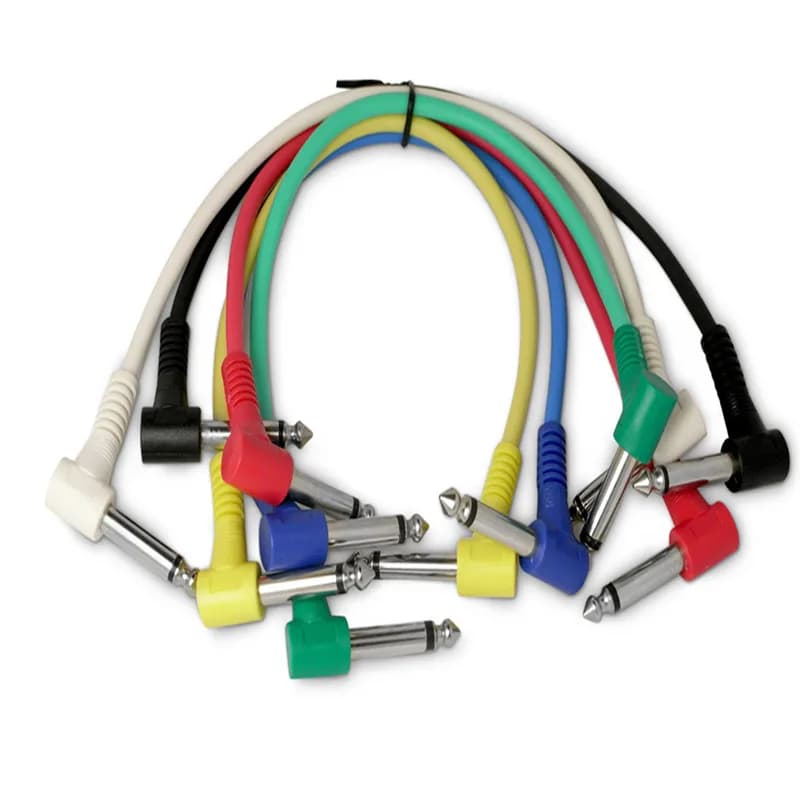 Cabo de pedal de efeito de guitarra elétrica, cabo de áudio de 30cm, acessórios de guitarra