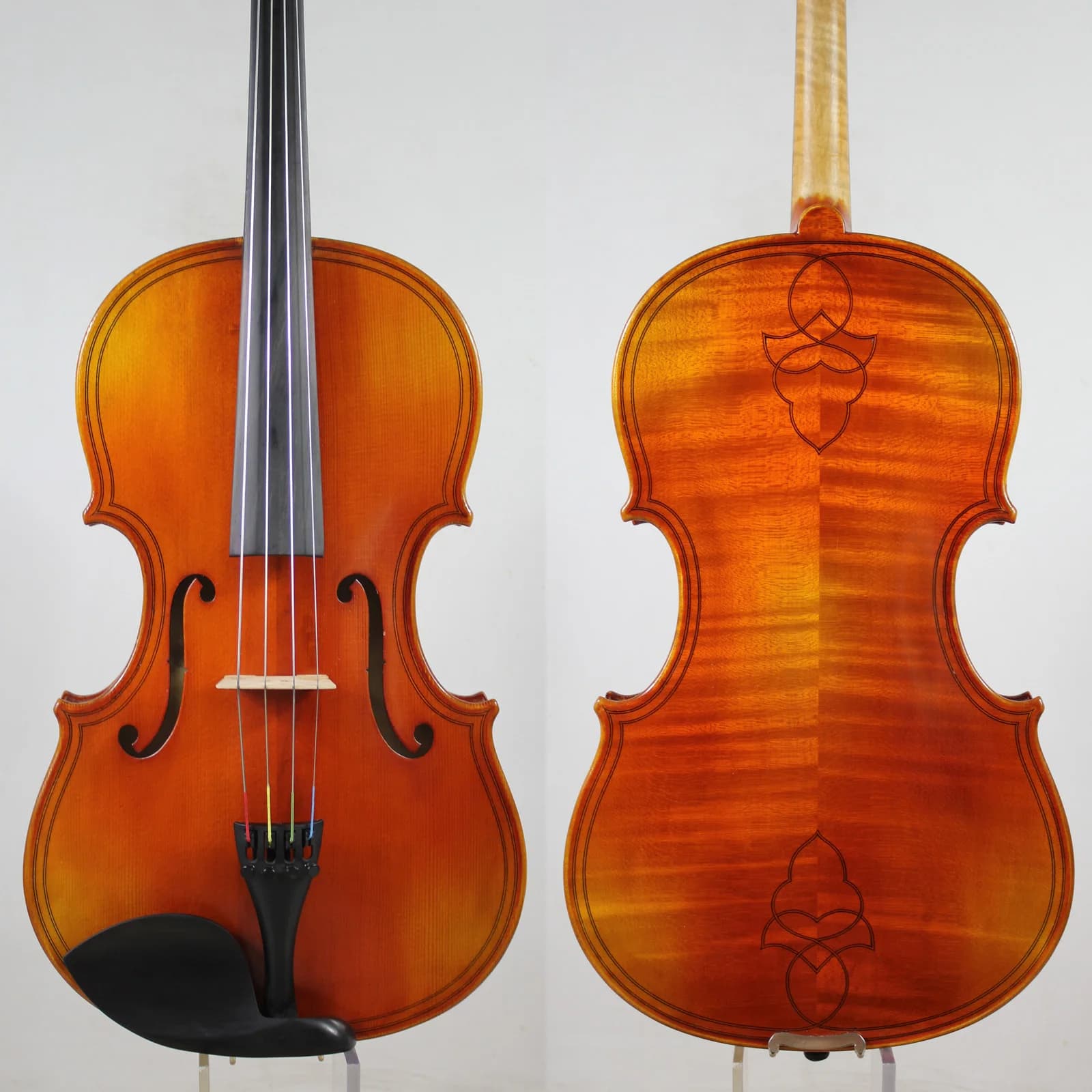 Cópia de viola de abeto antigo, abeto de 50 anos, obra-prima de 15,5 pol., arco de madeira europeu, nível de orquestra