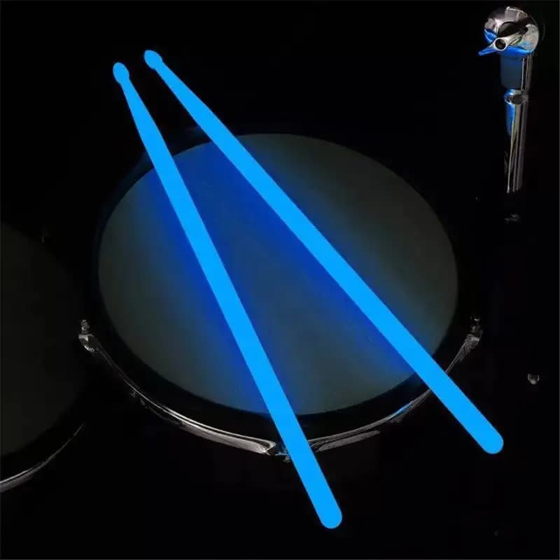 1 par 5a baqueta luminosa baquetas fluorescentes de náilon que brilham no escuro luz brilhante instrumentos musicais
