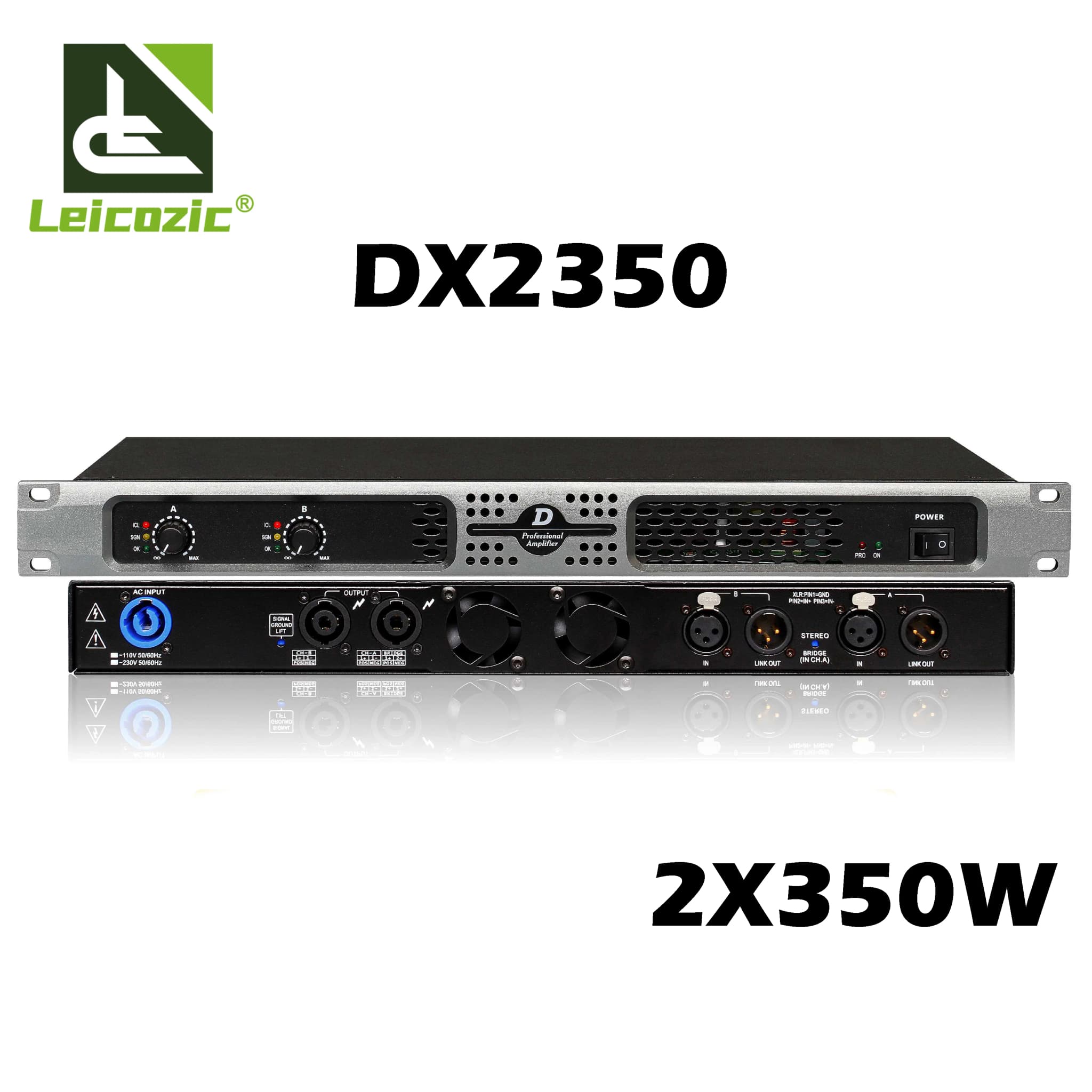 Amplificador de som amplificador de música 350w amplificador de música amplificateur profissional sistema de som mesa de som leicuzic dx2350 1u-power-amplificador 2-ch