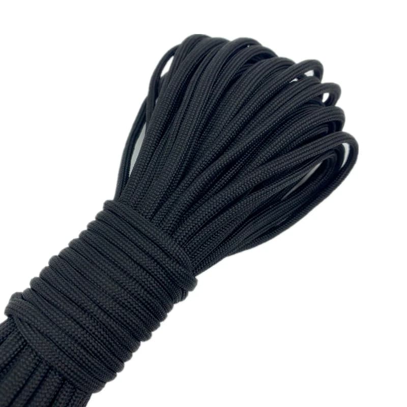 0.5/0.8/1.0/1.5/2.0/4mm 10 jardas corda preta cabo de pára-quedas corda escalada acampamento equipamentos sobrevivência paracord pulseira