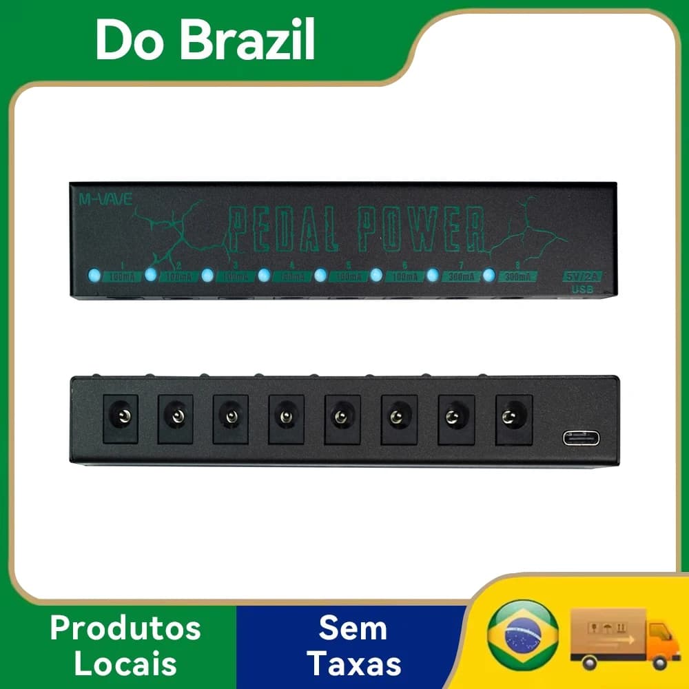 M-VAVE PEDAL POWER: Fonte de alimentação para pedais de guitarra, fonte de alimentação isolada para pedalboard em liga de