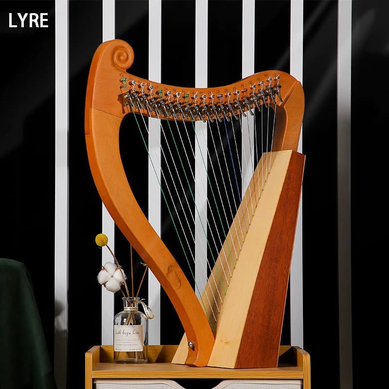 Harpa de madeira lira 19 cordas adulto lira instrumentos portáteis lires náilon crianças profissional instrumento musical acessórios