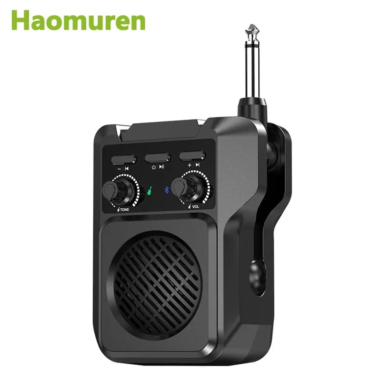 Amplificador de Guitarra Elétrica Portátil Haomuren com Controle de Tom, Efeitos de Limpeza, Distorção, Overdrive e Reverb para Iniciantes