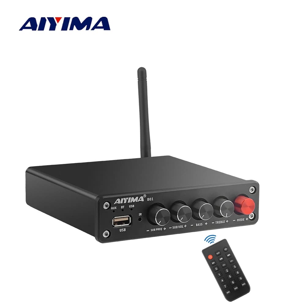 Aiyima áudio b01 bluetooth tpa3116d2 subwoofer amplificador 100w estéreo de alta fidelidade digital 2.1 classe d amp baixo agudo para home theater