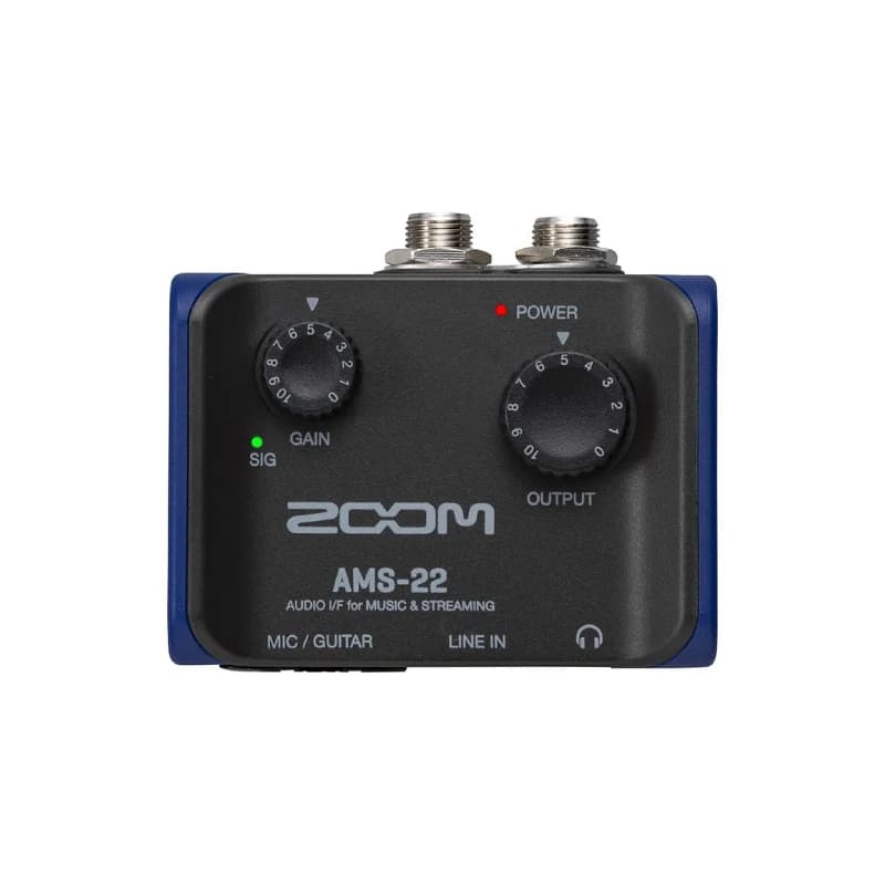 Interface de Áudio USB ZOOM AMS-22 para Músicos e Podcasters com 2 Entradas, 2 Saídas, Loopback, Monitoramento Direto e Alimentação via Bus