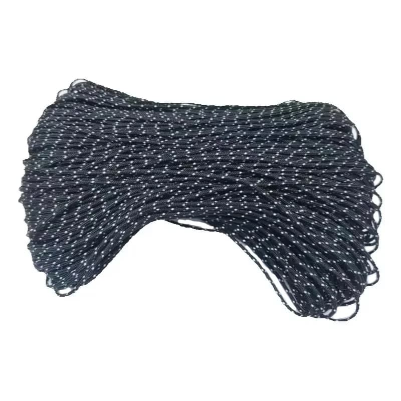 Corda Paracord Refletiva de 2mm, Comprimento de 10/30/50M, Corda Paracord de 3 Fios, Corda Tática para Camping, Pesca, Pulseira de Sobrevivência