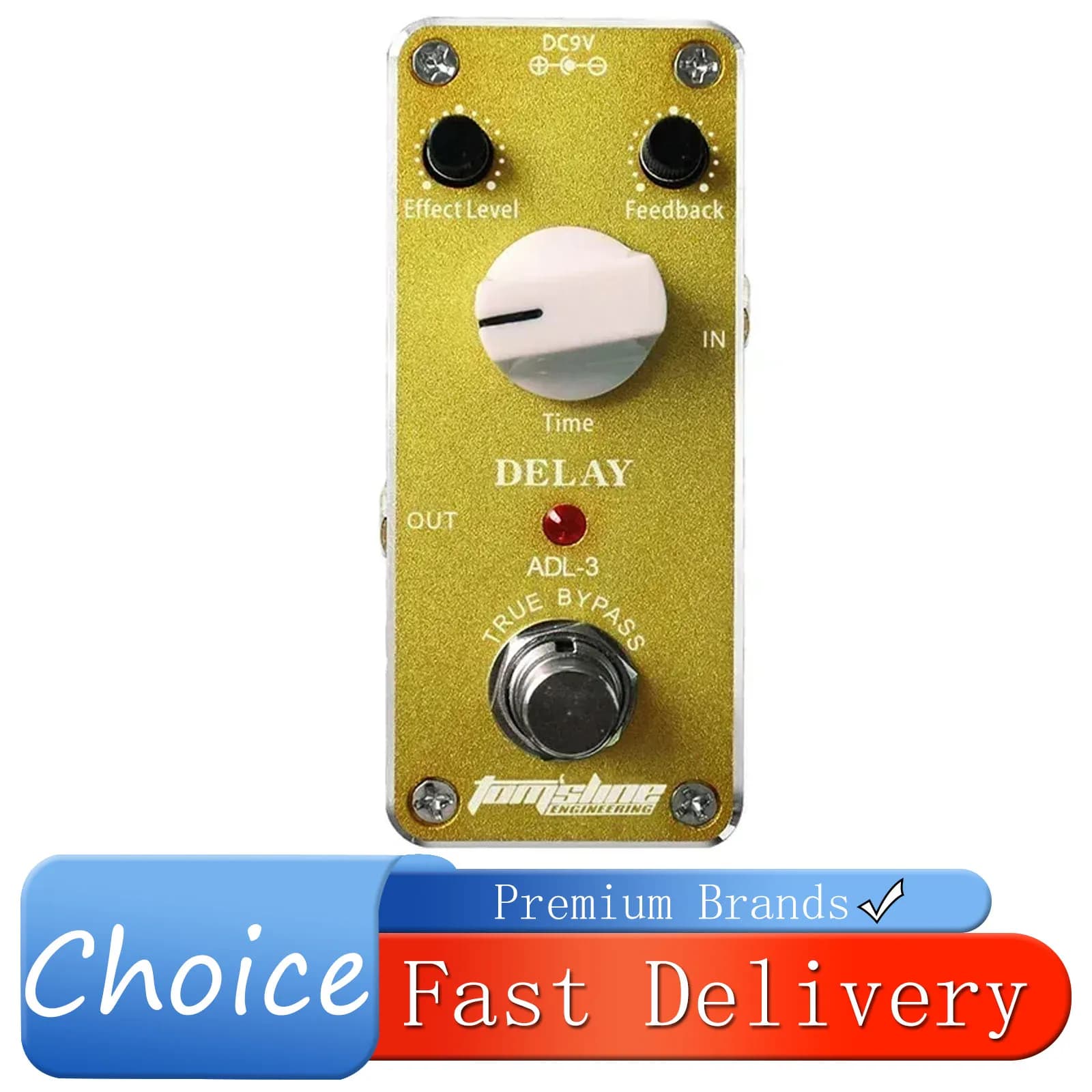Pedal de Efeito para Guitarra Elétrica AROMA Dealy, Mini Delay Tom'sline, Pedal True Bypass ADL-3, Acessórios para Guitarra Elétrica