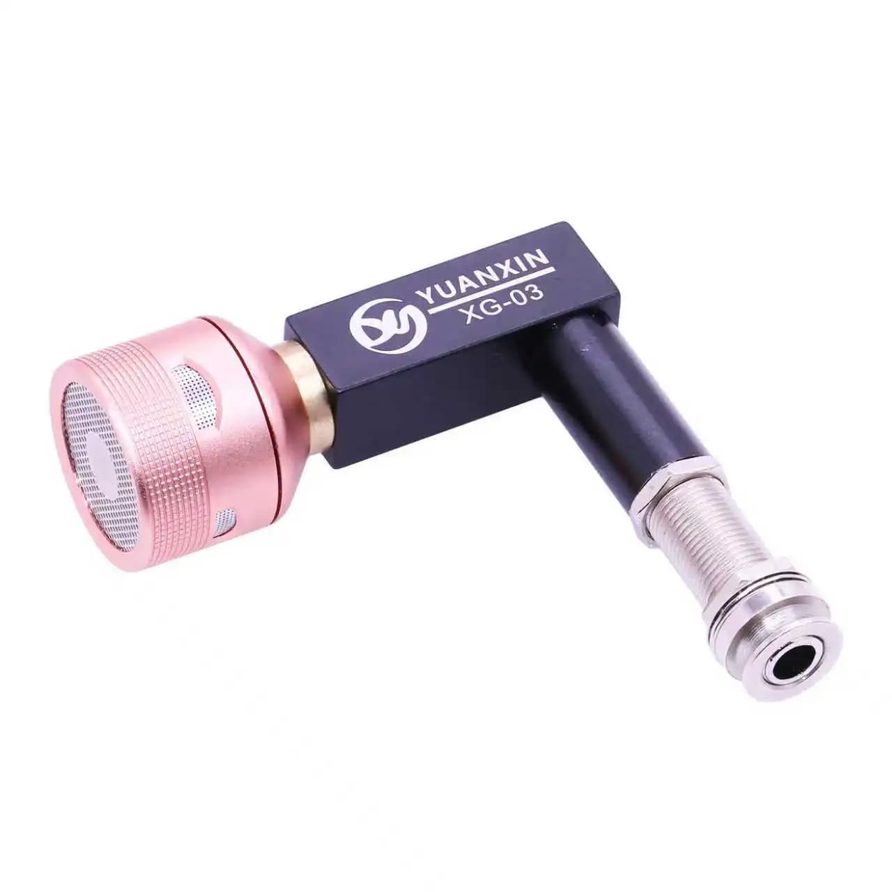 Captador de som para tambor africano com microfone em preto e ouro rosê