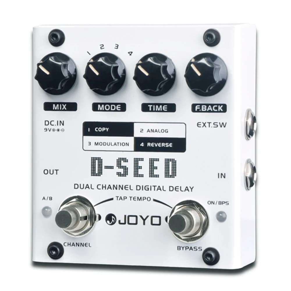 Pedal de Efeito Digital JOYO D-SEED com Botões de Ajuste e Display Digital