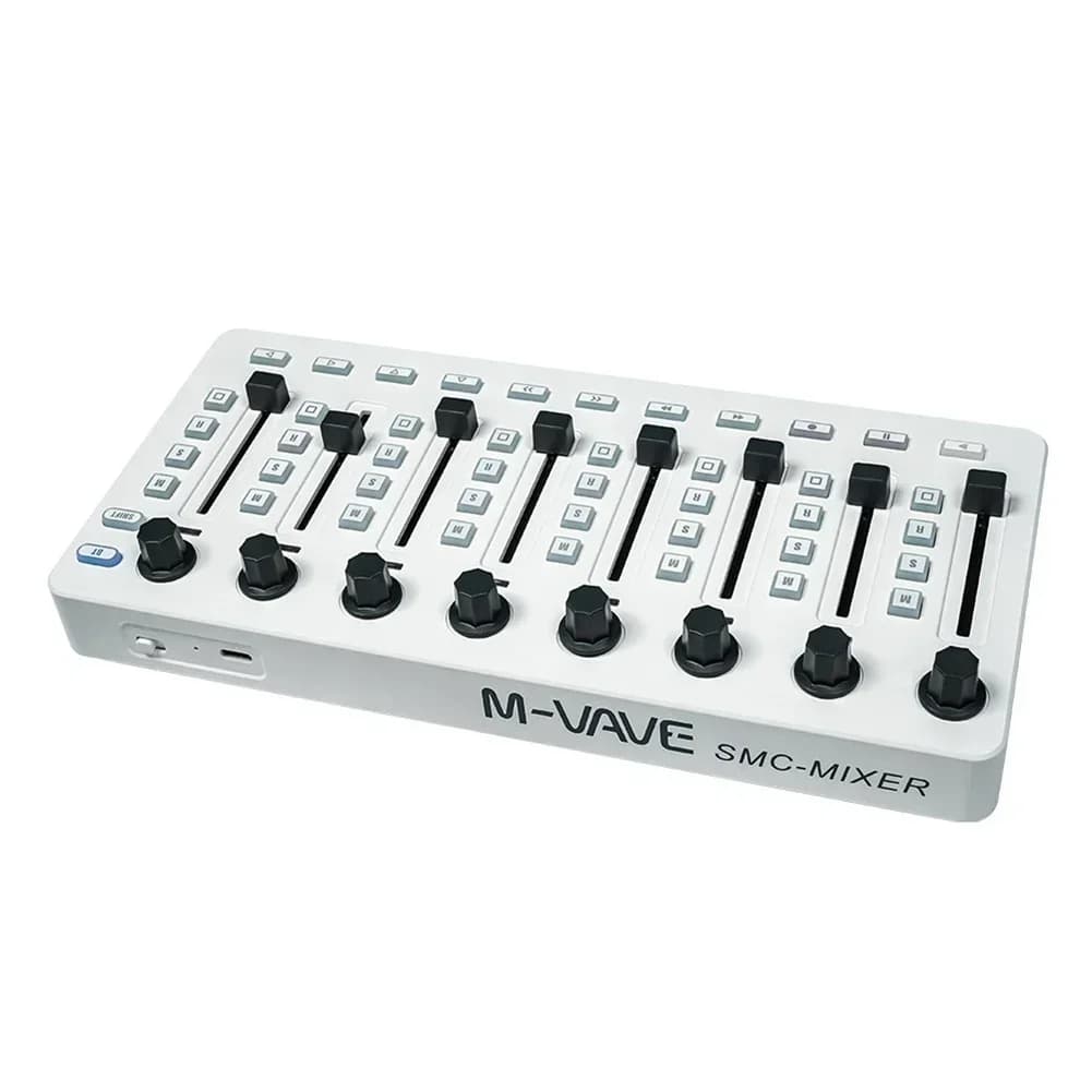 Controlador midi sem fio com bateria de 780mah, misturador portátil, controlador midi bt, 43 teclas de controle consumíveis, controles personalizáveis