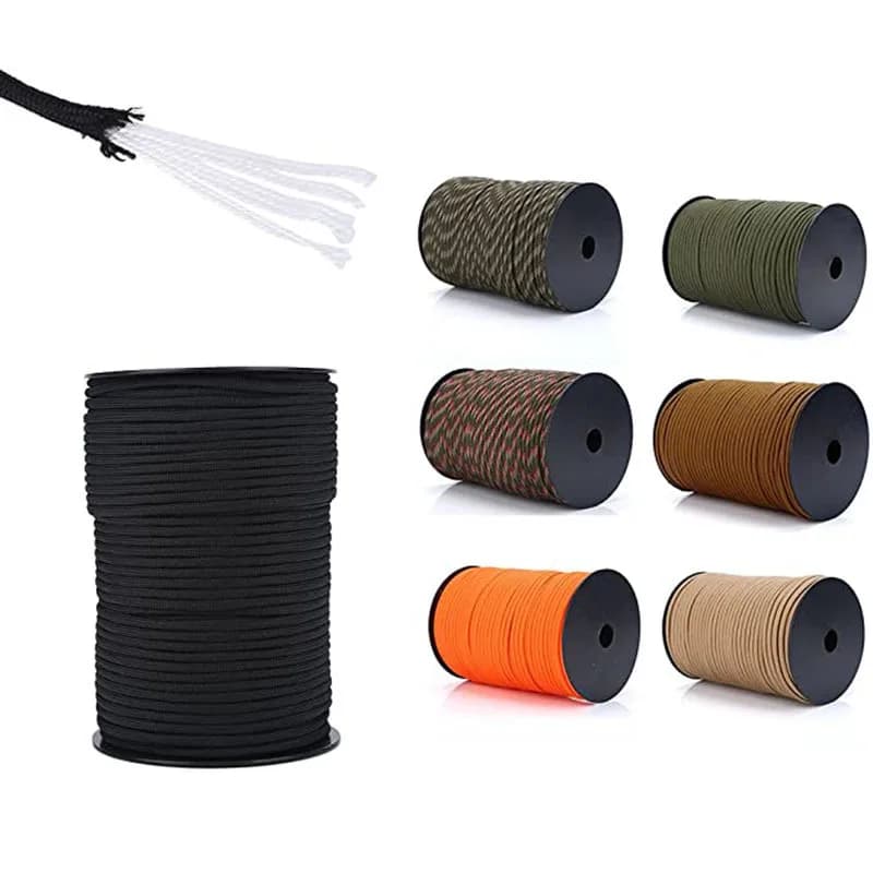 Corda de Parapente de Polipropileno de 9 Fios para Uso Externo, 100m, Carretel 550, 4mm, para Resgate, Amarração, Barracas, Escalada e Reboque de Parapentes