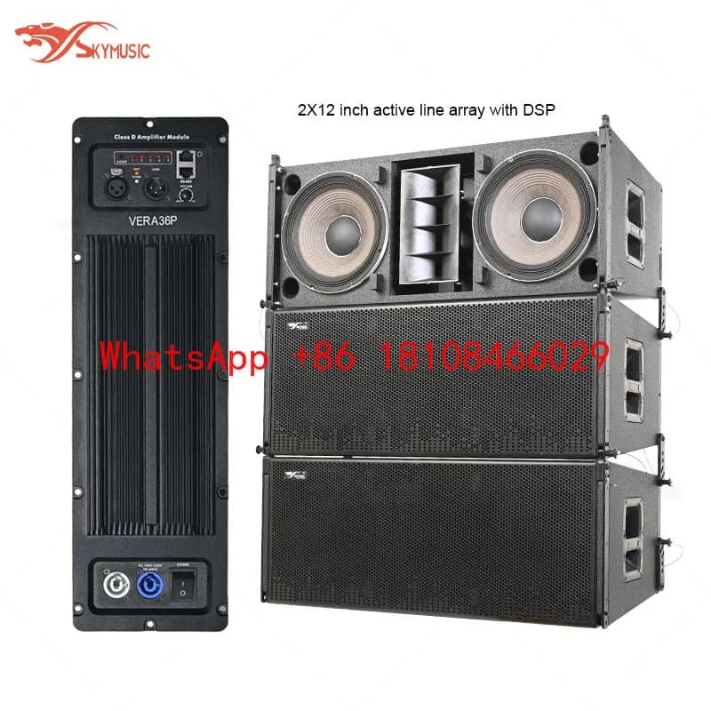 Sistema de Alto-Falantes Line Array VERA36P 2x12 Polegadas para Shows ao Ar Livre, Casamentos, Alto-Falantes Ativos Duplos de 12 Polegadas