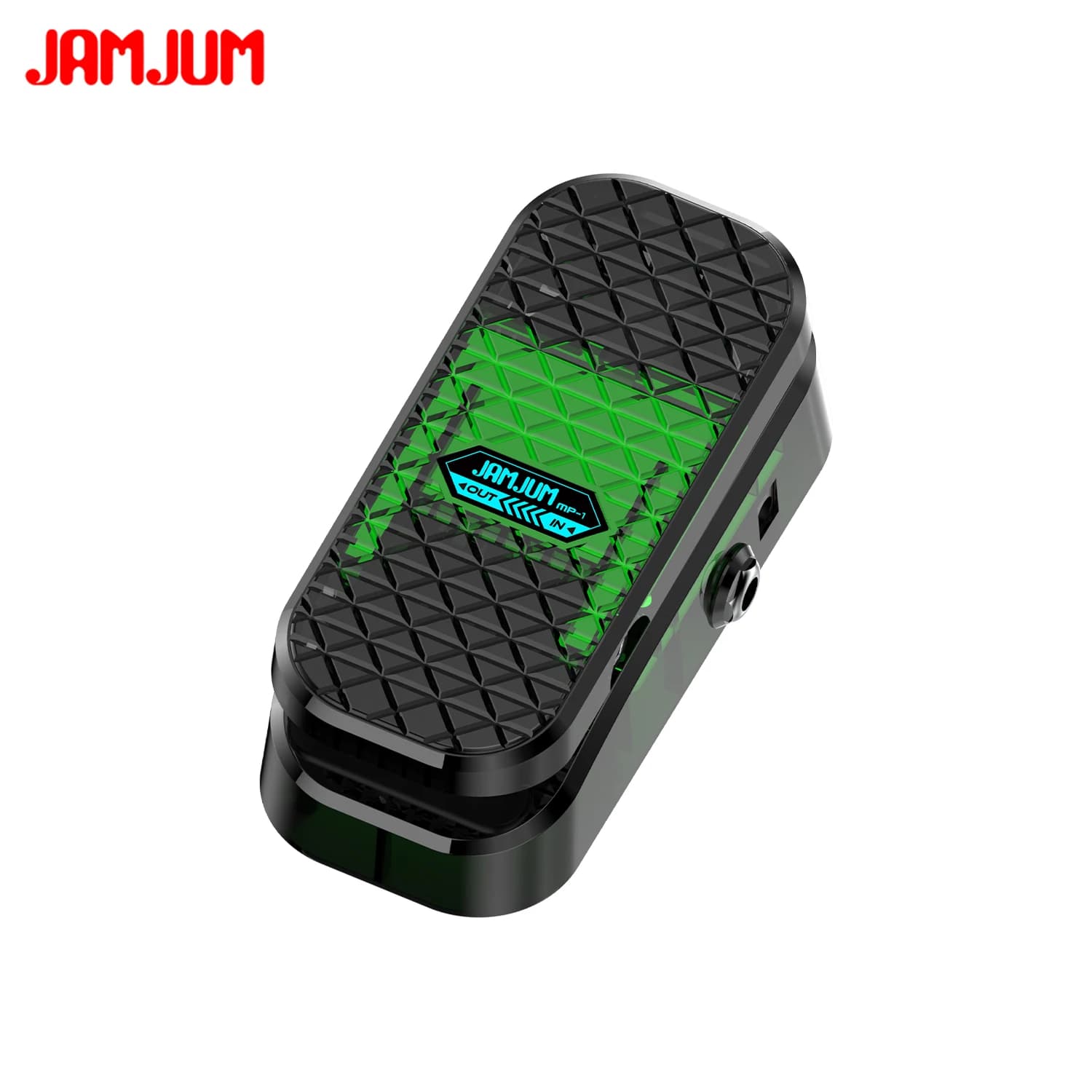Pedal de Volume JAMJUM MP-1 com Design Moderno, Preto e Verde Escuro, Antiderrapante