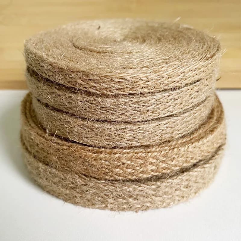 Cordões de juta trançados planos fita de serapilheira macrame artesanal diy artesanato suprimentos corda de cânhamo natural fita de corda para decoração de casa