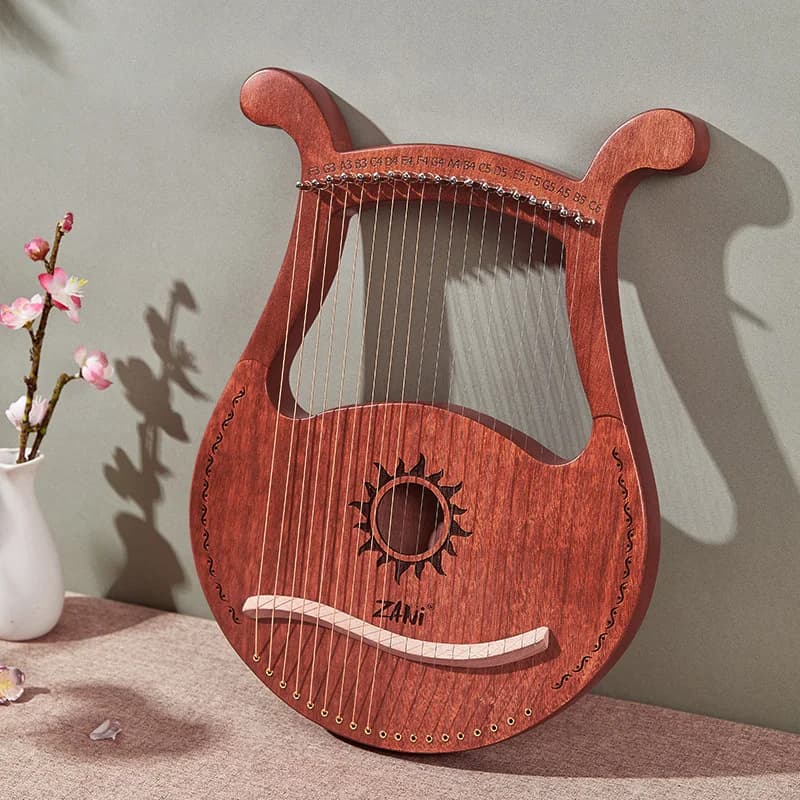 Lira 19 cordas lira harpa piano alta qualidade lira harpa 19 cordas instrumento musical de mogno com corda sobressalente