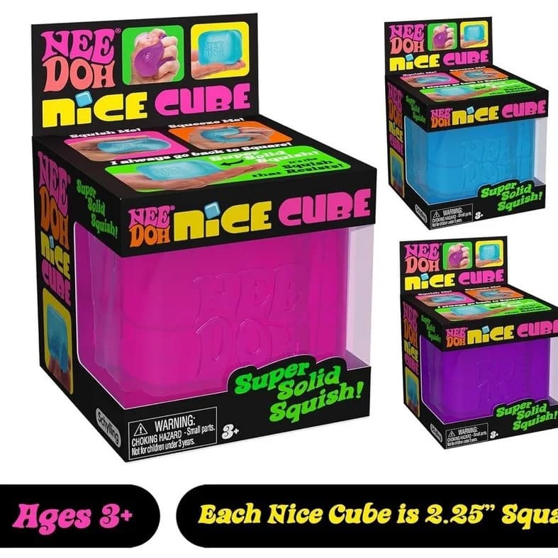 Needoh Nice Cube Antistress Sensorial, Brinquedo para Ansiedade e Concentração, Cubo Sensorial de Mesa para Adultos e Crianças