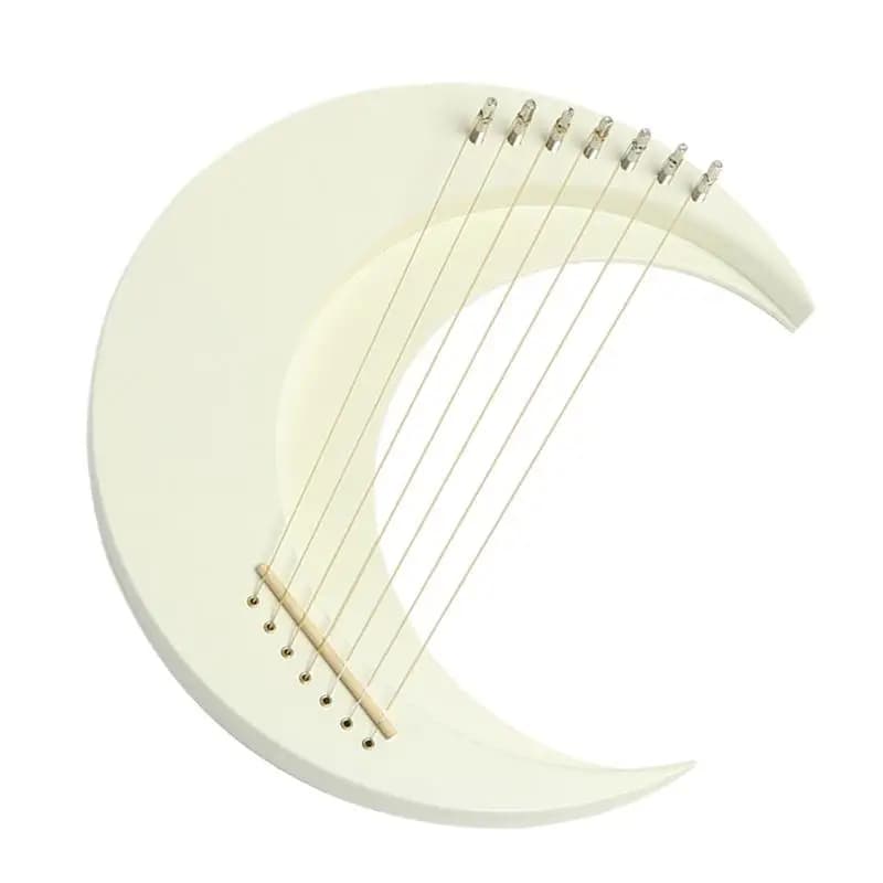 Lira harpa instrumento musical de madeira lua lira harpa 7 cordas lira piano crescente instrumento musical portátil harpa instrumento