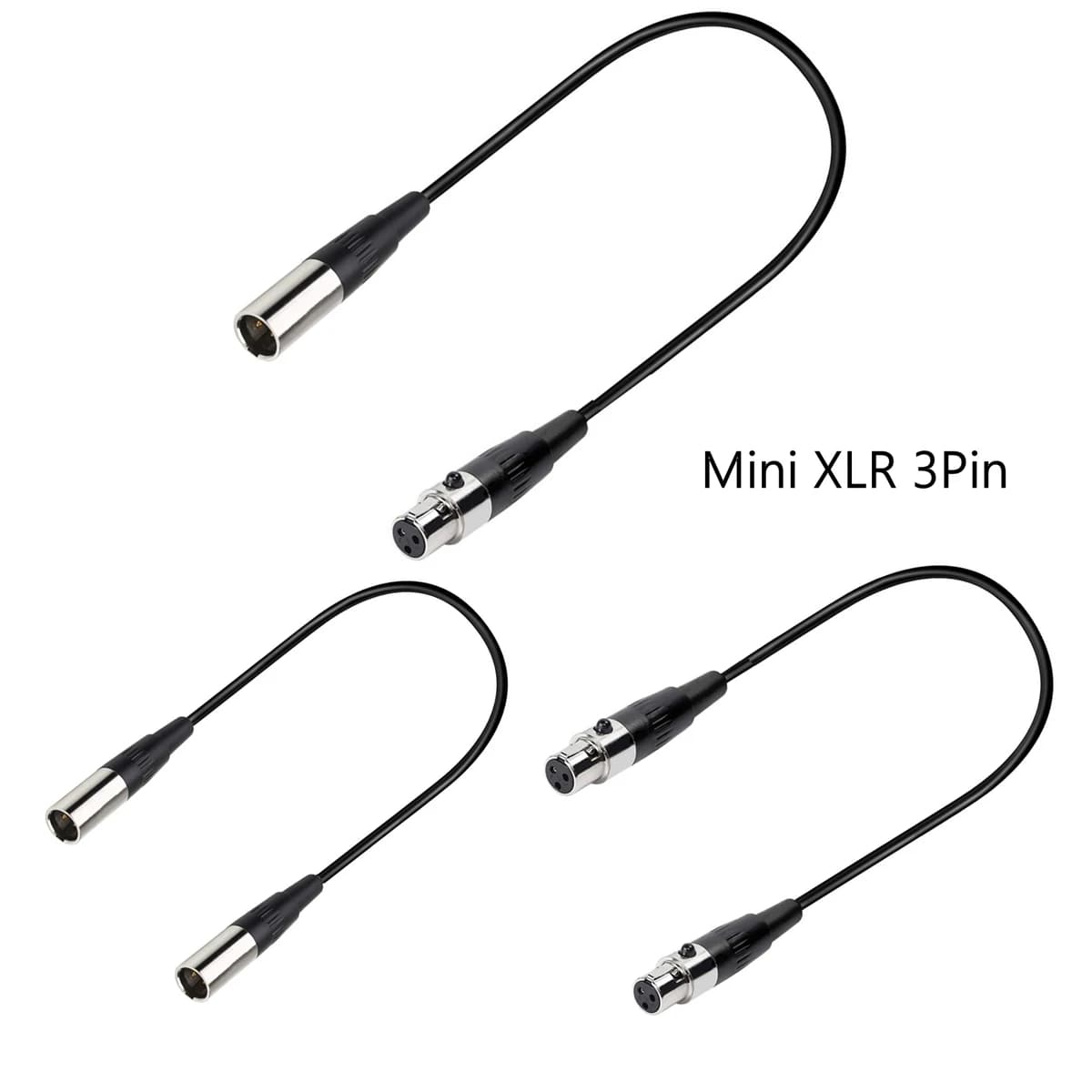 Cabo Mini XLR 3 Pinos Macho/Fêmea para Câmera Blackmagic Pocket Cinema 4K, Cabo de Áudio de 0,3M-5M