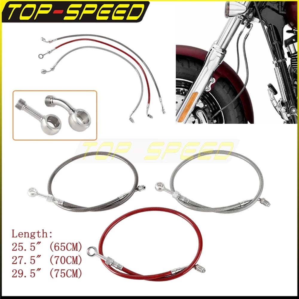 Linha de freio dianteiro de aço inoxidável com cilindro controlador abs banjo para harley softail fxbr flde fxfb flhc fxlr flsl fxst fxbbs