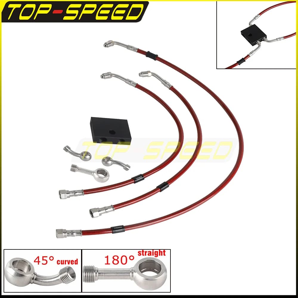 Linha de freio frontal com kit de motocicleta ABS, ângulos do banjo, 45 °, 180 °, Harley Softail, Fat Bob, 114, FXFBS, FXFB, 2018, para cima, 4 cores