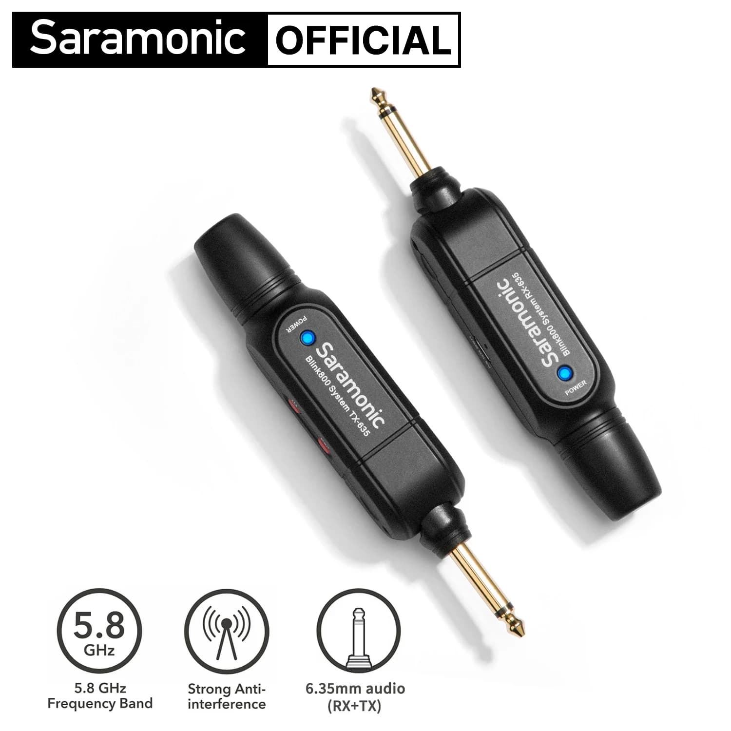 Saramonic Blink800 B3 5.8GHz Sistema de microfone digital sem fio para guitarras Misturadores de áudio Instrumentos Amplificadores Streaming