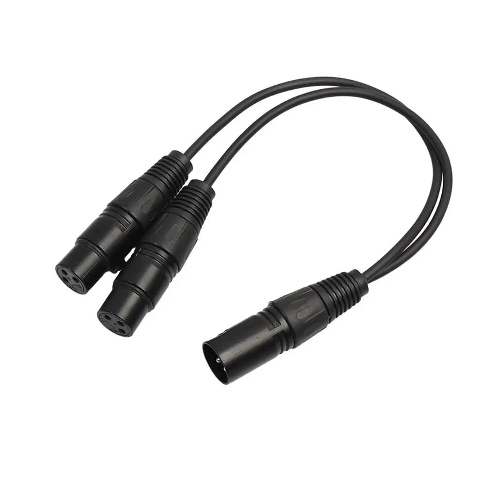 Cabo de Áudio XLR Balanceado Macho para Duplo Fêmea em PVC Flexível