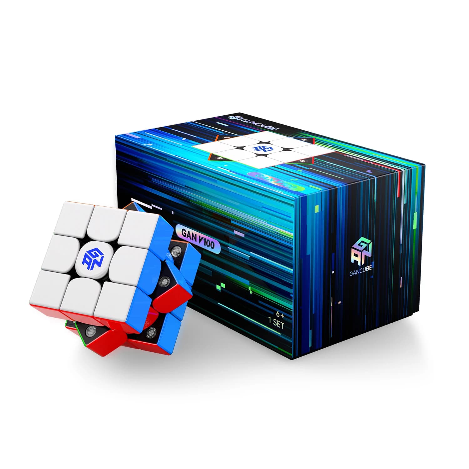 Cubo Mágico GAN V100 Maglev 3X3X3 Sem Adesivos, Cubo de Velocidade 3x3, Brinquedos de Quebra-Cabeça, Presente para Crianças, Cubo Mágico GAN Maglev