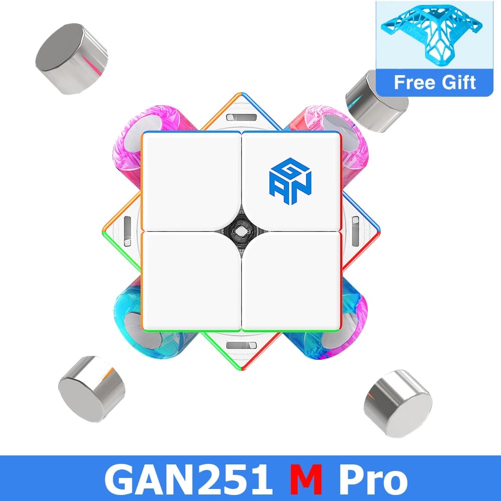 Gan 251 m pro 2x2 cubo de velocidade magnética profissional gan cubo 251 m ar gan 251 salto cubo quebra-cabeças gan251 brinquedos para aliviar o estresse