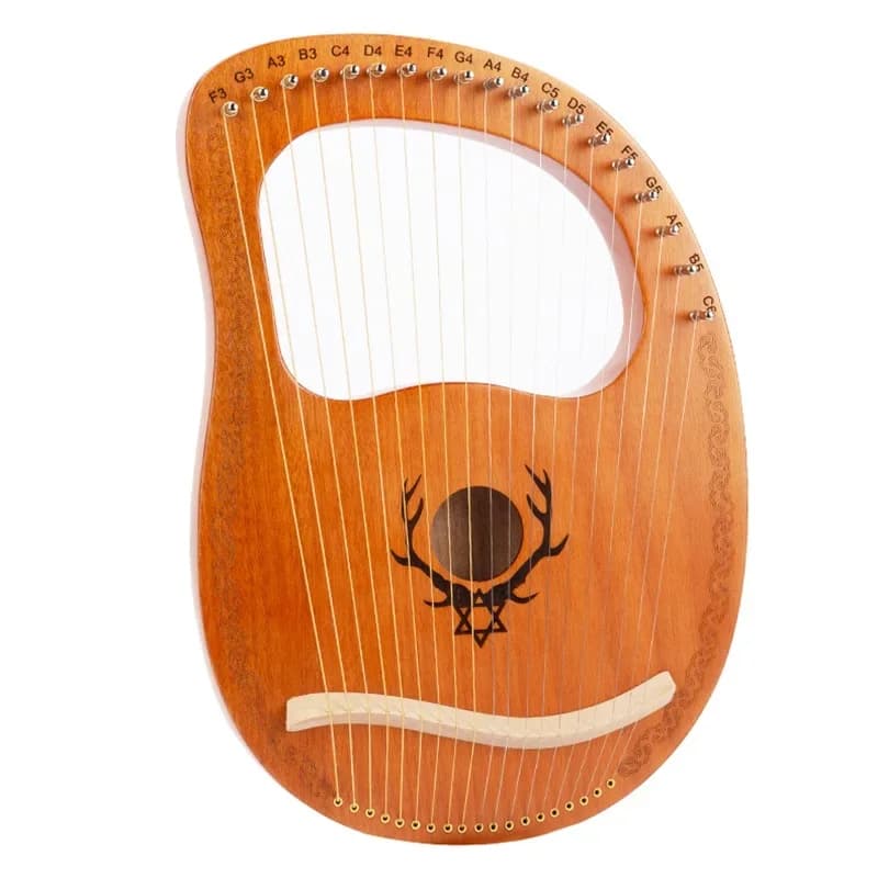 19 cordas lira harpa mogno madeira piano instrumento musical de cordas com chave de afinação cordas de reposição para amantes da música