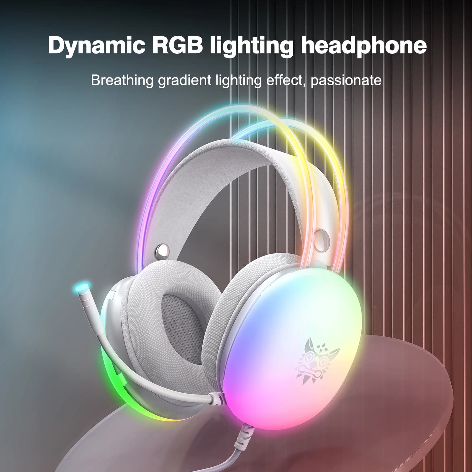 ONIKUMA 2023 NOVOS fones de ouvido com luz LED RGB completa para jogos Fones de ouvido para computador para PC Gamer KOL