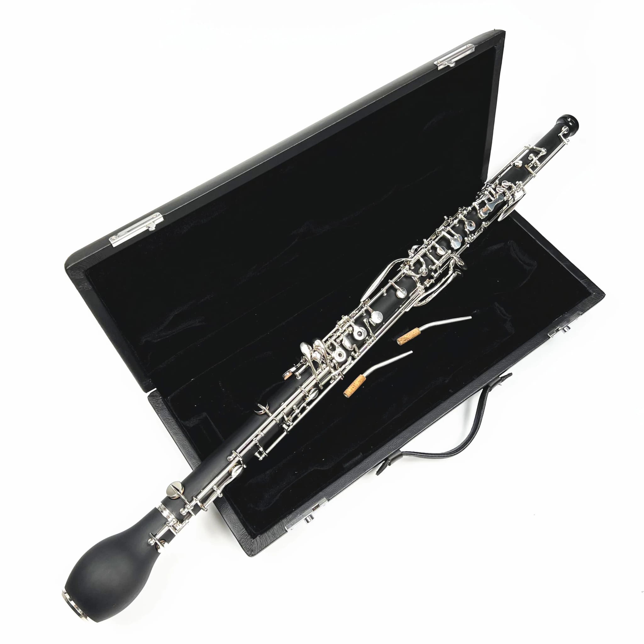Chifre inglês alto oboé f chave corpo de madeira sintética chaves banhadas a prata instrumento de sopro com luvas de palheta