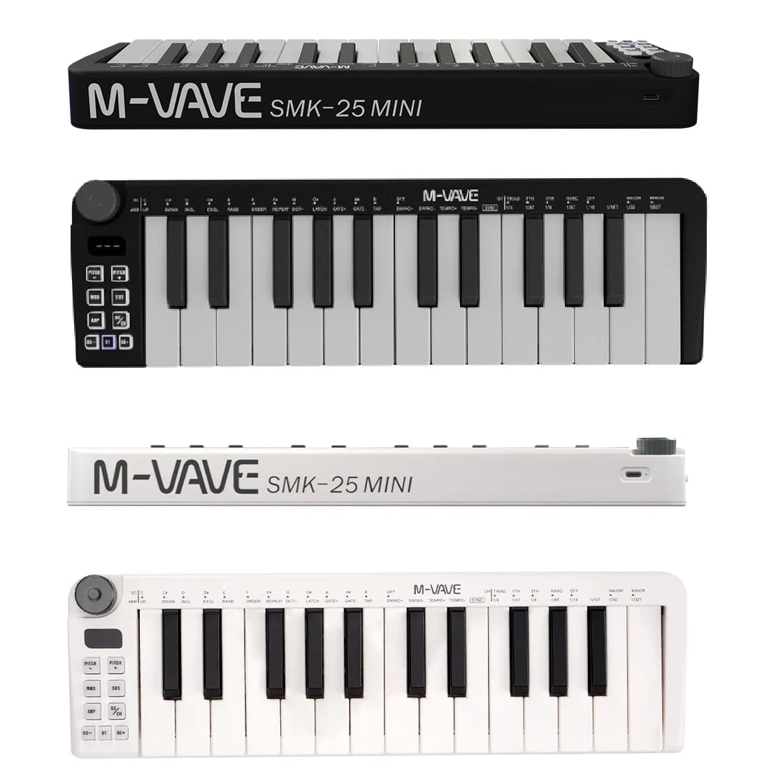 M-VAVE-Mini Teclado MIDI Recarregável 25 Teclas Teclado De Controle MIDI Mini Controlador USB Portátil