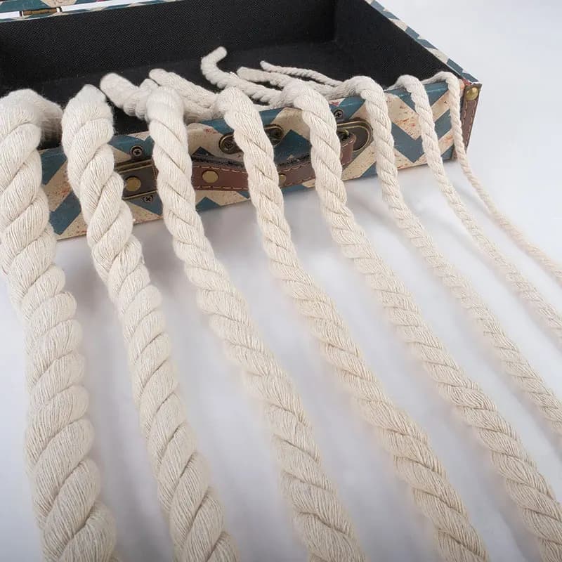 Corda trançada de algodão 4-20mm, corda de macrame de algodão natural para artesanato diy, decoração de casa, material de tricô, cordas de casamento