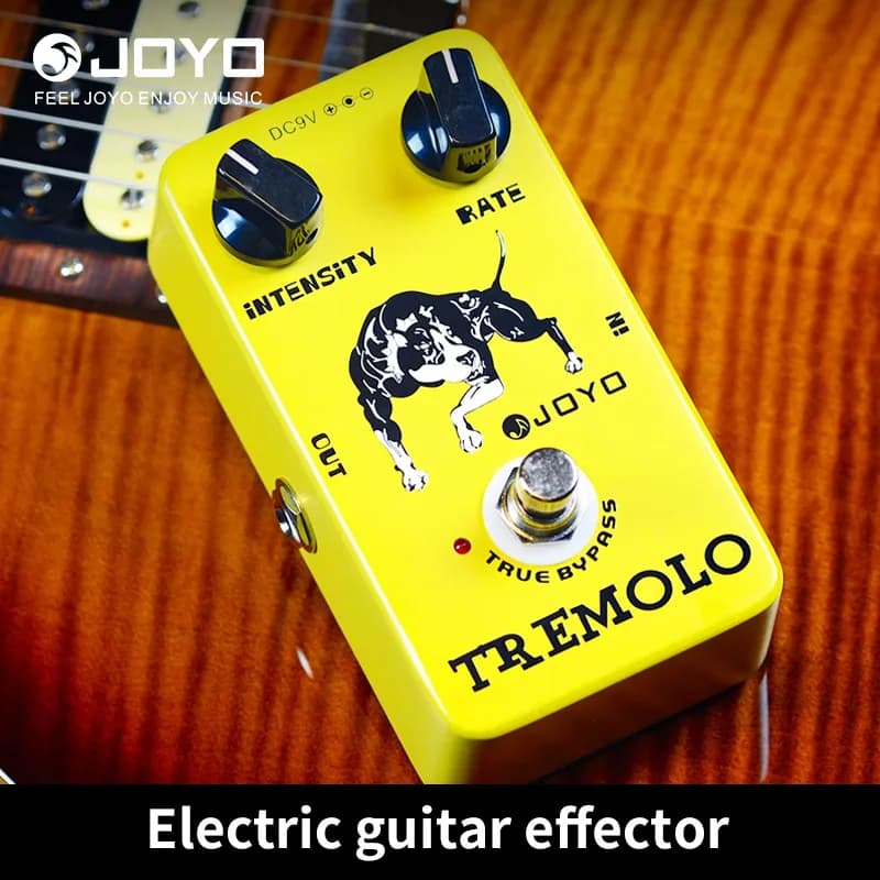 Pedal de efeito de guitarra JOYO JF-09 Tremolo amarelo