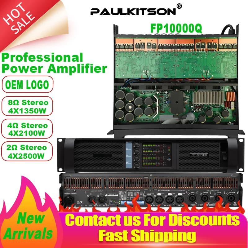 Amplificador de potência profissional Paulkitson FP10000Q 4 canais 4x1350w 8ohms