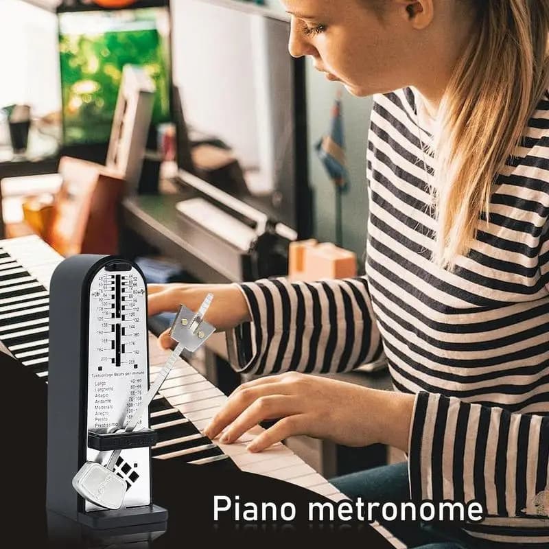 Guitarra piano metrônomo instrumento musical ajustável metrônomo mecânico praticando realizando instrumento musical ajuda com