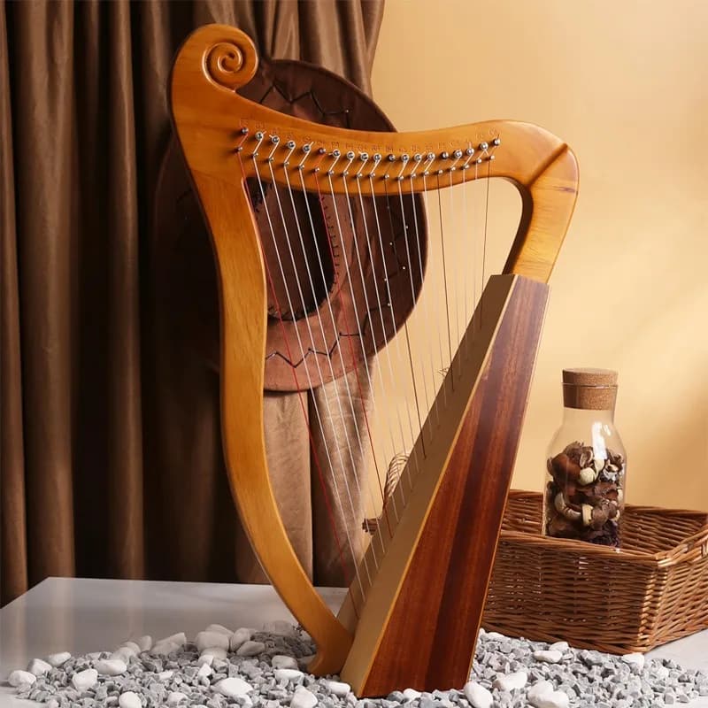 Infantil de madeira 15 Cordas Harpa, Instrumento Musical Raro, Profissional, Portátil, Clássica, Acessórios Musicais