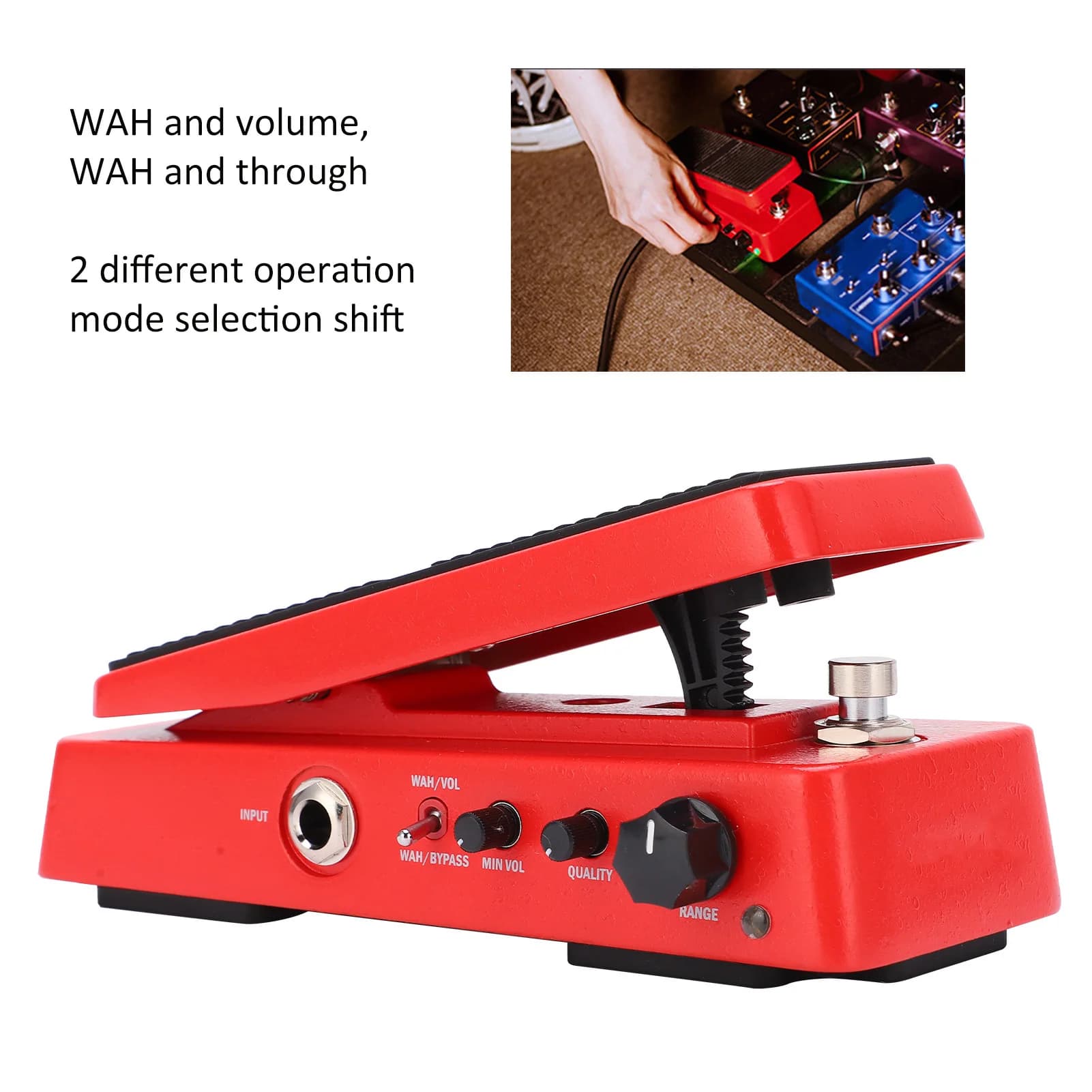 Pedalera de volume multimodo vermelho com seis níveis de frequência ajustável