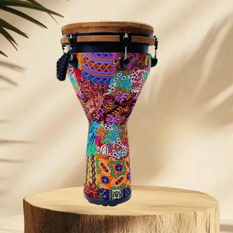 Tamborim africano de 12 polegadas multicolorido para crianças e iniciantes
