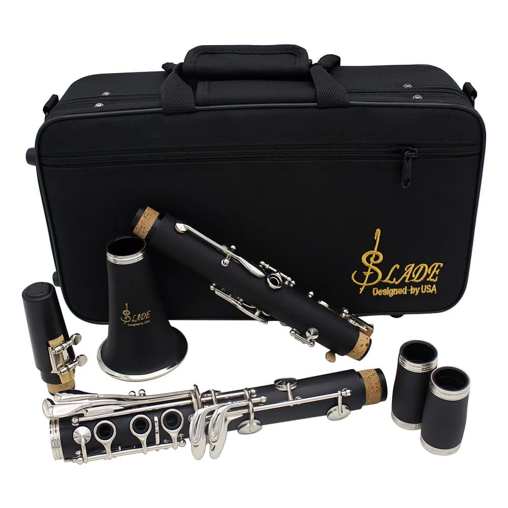 SLADE-Bb 17-Teclas Baquelite Clarinete De Madeira, Instrumento Profissional de Sopros, Tenor com Caixa, Peças De Instrumento Musical Reed