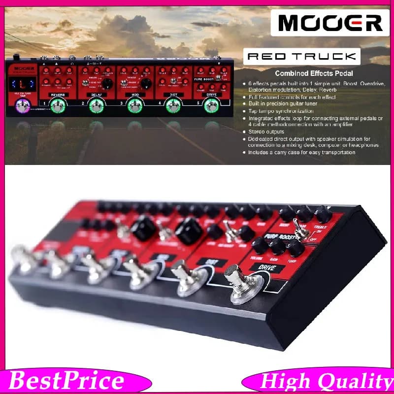 Pedal de Efeito para Guitarra MOOER Red Truck, Multi Efeitos Integrados