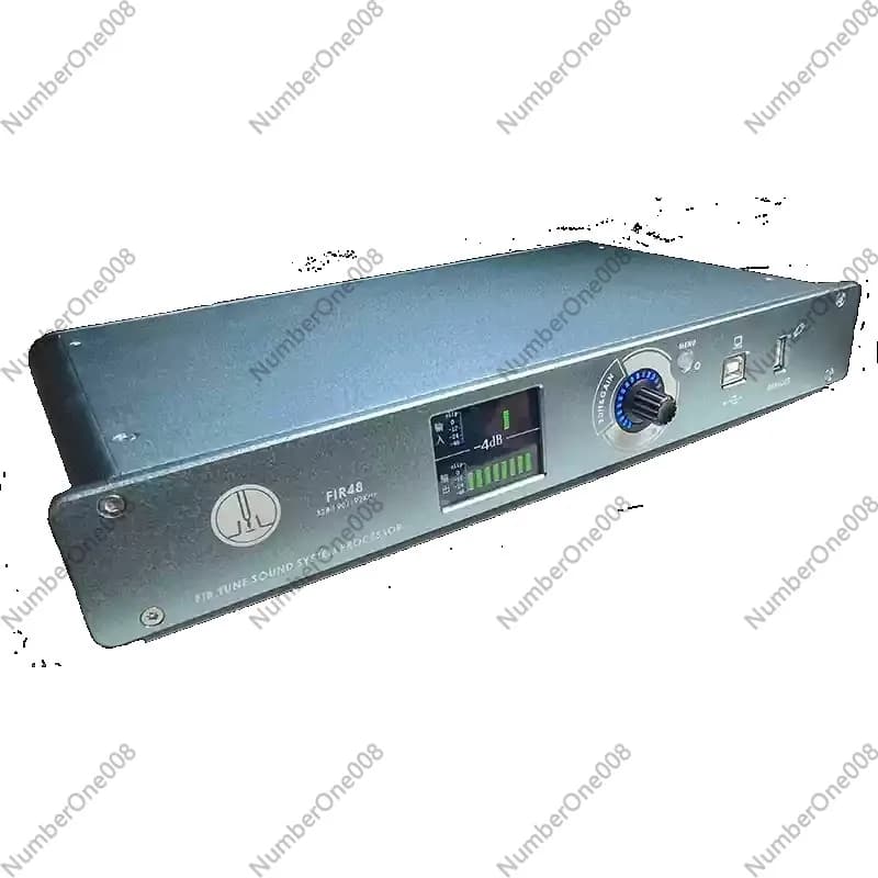 Processador de Áudio ADSP-21489 com Tela e Controles de Volume - Vista Frontal