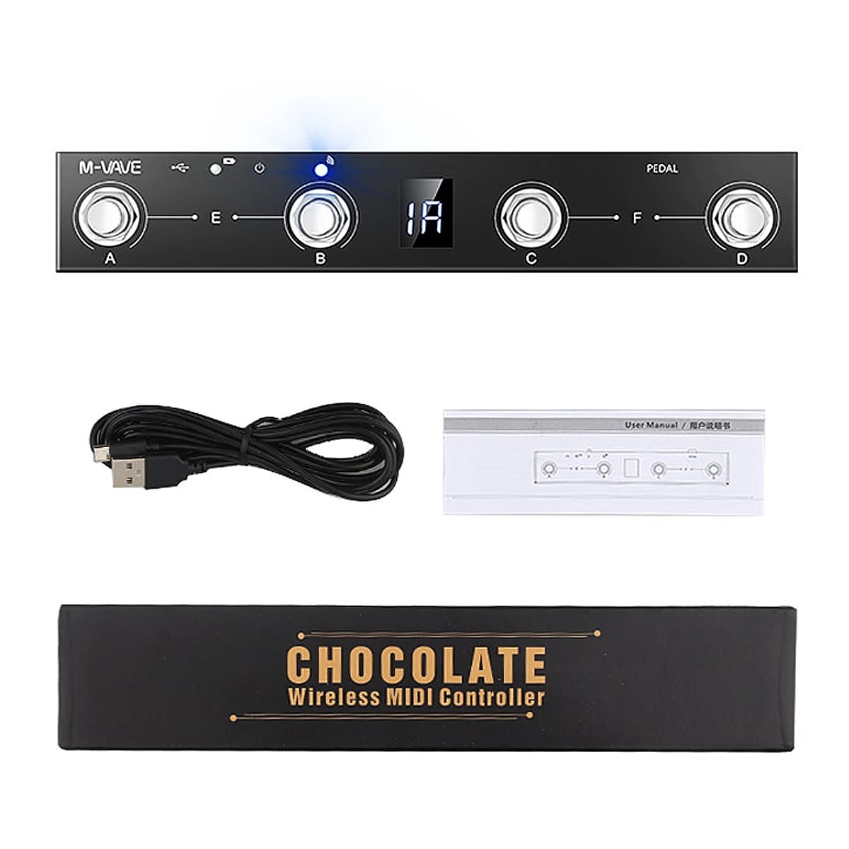 Controlador de pé MIDI Bluetooth Chocolate M-VAVE, pedal sem fio de 4 interruptores com controle de APP, giro de folha, controle DAW
