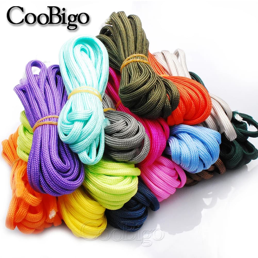 Paracord pára-quedas cabo 4mm 7 fios núcleo cordão tenda corda coleira do cão varal cadarços pulseira diy artesanato 10ft 328ft