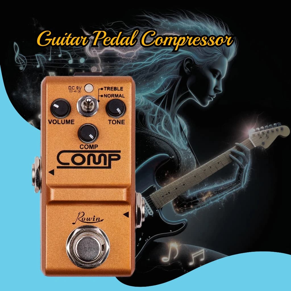 Rowin minúsculo analógico comp caixa pedal compressor de guitarra efeito de compressão para guitarra elétrica baixo pedalboard true bypass